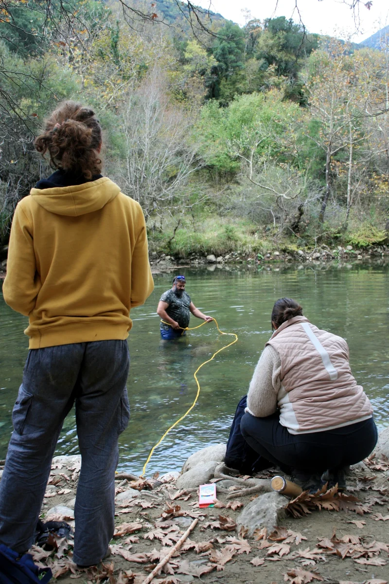 Crossing the river Voidomatis in Epirus - studying the power of water
