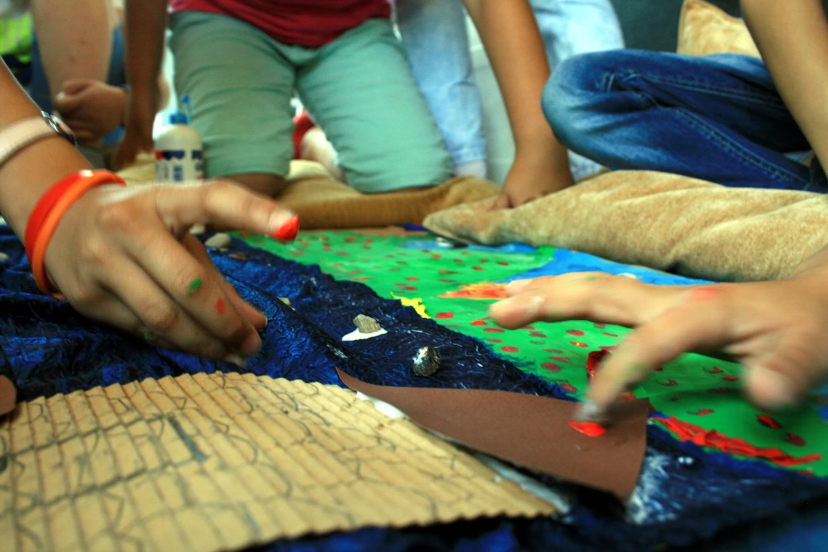 Children co-authoring stories